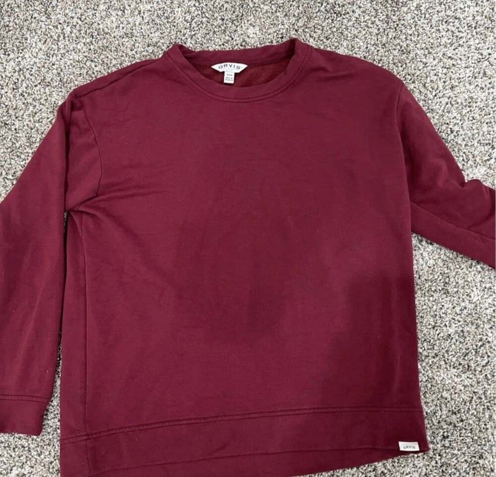Orvis Classic Collection Sweatshirt Size S Burgundy Crewneck Pullover